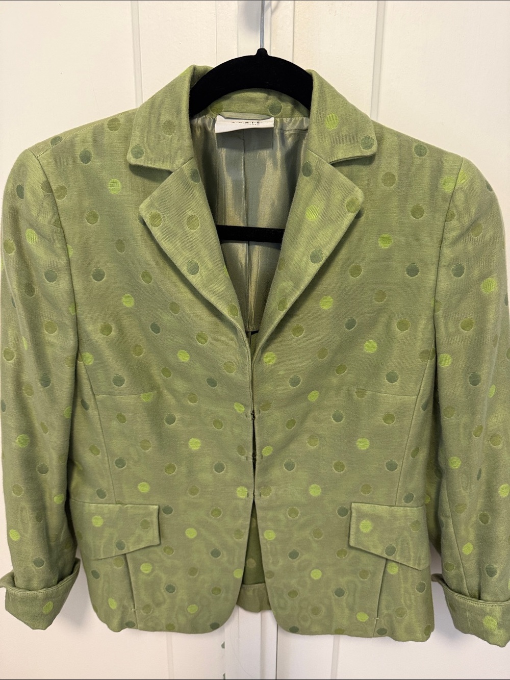 Akris Punto Green Polka Dot Blazer